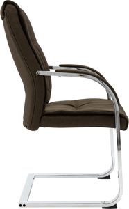 Krzesło biurowe vidaXL Krzesło biurowe, wspornikowe, brązowe, tkanina 3