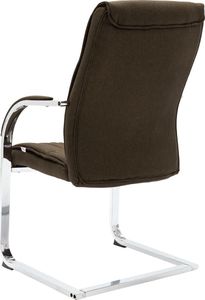 Krzesło biurowe vidaXL Krzesło biurowe, wspornikowe, brązowe, tkanina 4