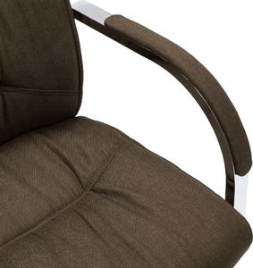 Krzesło biurowe vidaXL Krzesło biurowe, wspornikowe, brązowe, tkanina 5