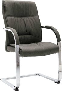Krzesło biurowe vidaXL Krzesło biurowe, wspornikowe, szare, tkanina 1