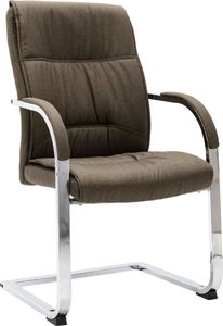 Krzesło biurowe vidaXL Krzesło biurowe, wspornikowe, taupe, tkanina 1