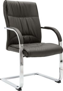 vidaXL Krzesło biurowe, wspornikowe, szare, sztuczna skóra 1