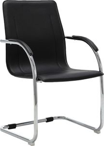 vidaXL Krzesło biurowe, wspornikowe, czarne, sztuczna skóra 1