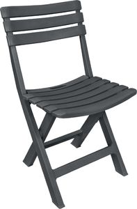 vidaXL 3-cz. zestaw składanych mebli bistro, plastik, antracytowy 3