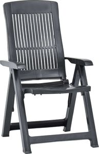 vidaXL Rozkładane krzesła do ogrodu, 2 szt., plastikowe, antracytowe 2