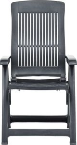 vidaXL Rozkładane krzesła do ogrodu, 2 szt., plastikowe, antracytowe 3