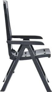 vidaXL Rozkładane krzesła do ogrodu, 2 szt., plastikowe, antracytowe 7