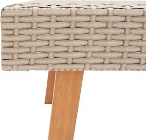 vidaXL 3-cz. zestaw wypoczynkowy do ogrodu, poduszki, rattan PE, beż 8