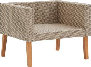 vidaXL Pojedyncza sofa ogrodowa z poduszkami, rattan PE, beż 5