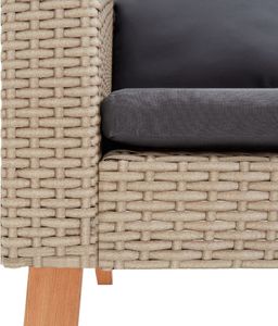 vidaXL Pojedyncza sofa ogrodowa z poduszkami, rattan PE, beż 6