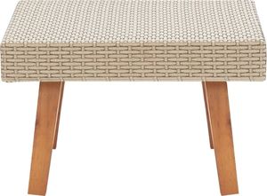 vidaXL Stolik kawowy do ogrodu, rattan PE, beżowy 3