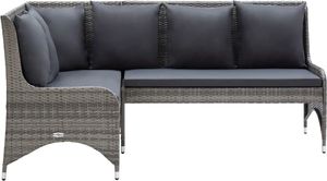 vidaXL Ogrodowe sofy narożne, 2 szt., rattan PE, szare 2