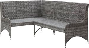 vidaXL Ogrodowe sofy narożne, 2 szt., rattan PE, szare 3