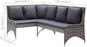 vidaXL Ogrodowe sofy narożne, 2 szt., rattan PE, szare 6