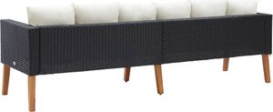vidaXL 3-osobowa sofa ogrodowa z poduszkami, rattan PE, czarny 4