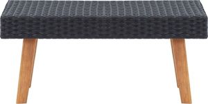 vidaXL Stolik kawowy do ogrodu, polirattan, czarny 2