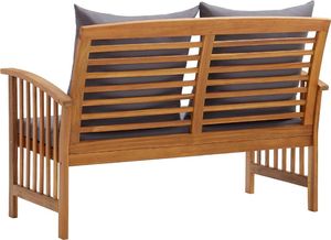vidaXL Ławka ogrodowa z poduszkami, 119 cm, lite drewno akacjowe 4