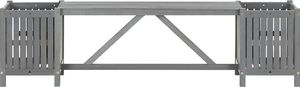 vidaXL Ławka ogrodowa z 2 donicami 150 cm, lite drewno akacjowe, szara 2
