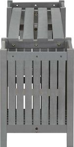 vidaXL Ławka ogrodowa z 2 donicami 150 cm, lite drewno akacjowe, szara 3