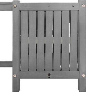 vidaXL Ławka ogrodowa z 2 donicami 150 cm, lite drewno akacjowe, szara 5