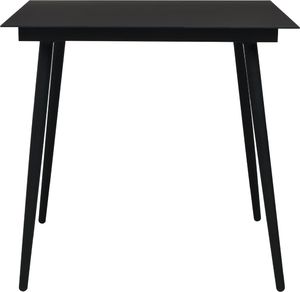 vidaXL Stół ogrodowy, czarny, 80x80x74 cm, stal i szkło 2