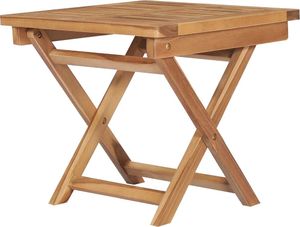 vidaXL Składany leżak ze stolikiem, lite drewno tekowe 8