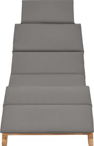 vidaXL Składany leżak z ciemnoszarą poduszką, lite drewno tekowe 2