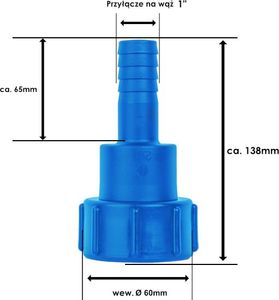 Bradas Złącze IBC GW S60x6 z obrotowym wyjściem na wąż 1" Bradas 6249 2
