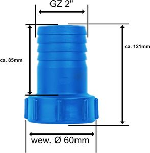 Bradas Złącze IBC GW S60x6 z obrotowym wyjściem na wąż 2" Bradas 6256 2