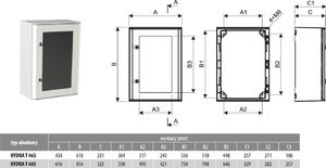 Doktorvolt Obudowa Rozdzielnica szczelna HYDRA T 465 IP65 transparentne drzwi1523 4
