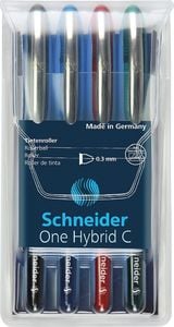 Schneider Pióro kulkowe Schneider ONE Hybrid C 0,3 mm, w etui 4 szt., miks kolorów - 4004675099372 1