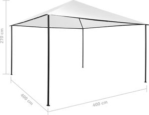 vidaXL Pawilon ogrodowy, 4 x 4 x 2,7 m, biały, 180 g/m 8