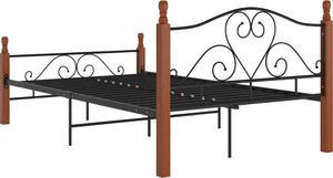 vidaXL Rama łóżka, czarna, metalowa, 120 x 200 cm 5