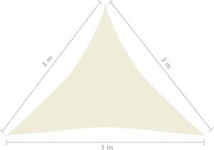vidaXL Żagiel przeciwsłoneczny, 160 g/m, kremowy, 3x3x3 m, HDPE 6