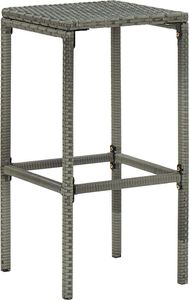 vidaXL Stołki barowe z poduszkami, 3 szt., szare, polirattan 3