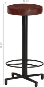 vidaXL Stołki barowe, 2 szt., 66 cm, skóra naturalna 7