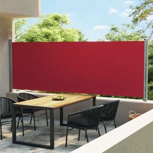 vidaXL Wysuwana markiza boczna na taras, 600 x 160 cm, czerwona 1