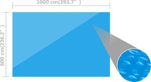 vidaXL Prostokątna pokrywa na basen, 1000 x 600 cm, PE, niebieska 5