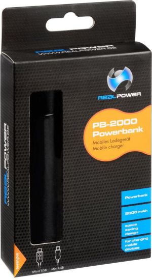 Powerbank Realpower 2000mAh Czarny 2