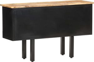 vidaXL Komoda, 110x30x65 cm, lite surowe drewno mango i stal 4