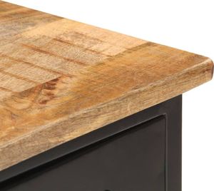 vidaXL Komoda, 110x30x65 cm, lite surowe drewno mango i stal 5