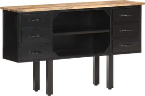 vidaXL Komoda, 110x30x65 cm, lite surowe drewno mango i stal 7