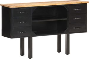vidaXL Komoda, 110x30x65 cm, lite surowe drewno mango i stal 8