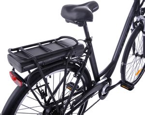 Rower elektryczny Fuzlu Rower elektryczny 28 łabędź miejski LG CELL czarny E-1 2