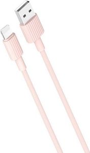 Kabel USB XO USB-A - Lightning 1 m Różowy 1