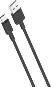 Kabel USB XO USB-A - microUSB 1 m Czarny (8_2260057) 1