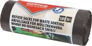 Office Products Worki na śmieci domowe OFFICE PRODUCTS, do segregacji odpadów BIO, mocne (LDPE), 120l, 10szt., brązowe 2