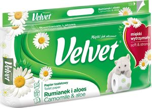 Velvet Papier Toaletowy celulozowy VELVET Rumianek i Aloes, 3-warstwowy, 8szt., biały 1