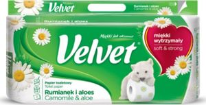 Velvet Papier Toaletowy celulozowy VELVET Rumianek i Aloes, 3-warstwowy, 8szt., biały 2