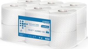 Velvet Papier toaletowy celulozowy VELVET Professional Jumbo, 2-warstwowy, 800 listków, 100m, 12szt., biały 1